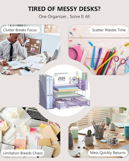 WALI Desk File Organizer, 4 Tier Desktop Paper Letter Tray Organizer - Image 3