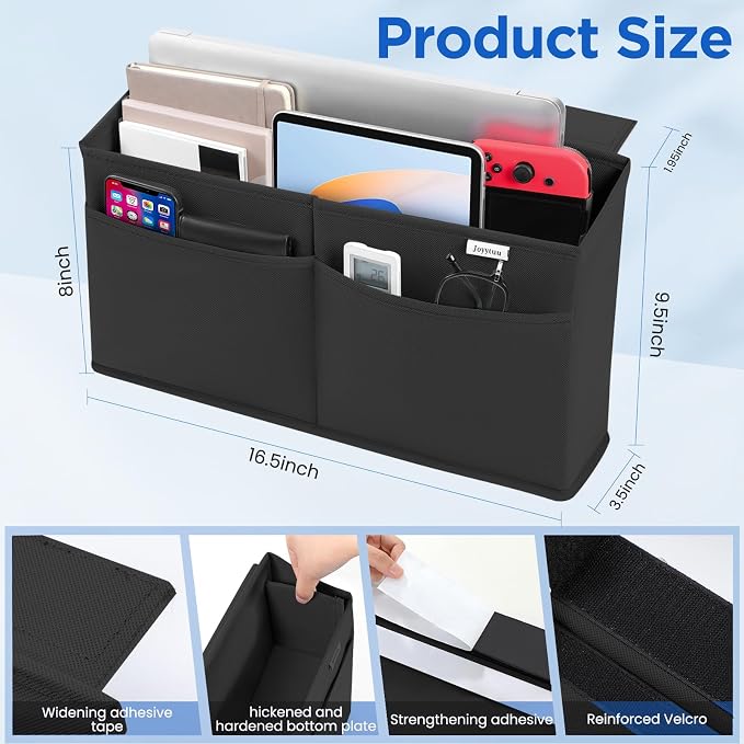 Desk Side Hanging Organizer, Adhesive Storage Bag - Image 3