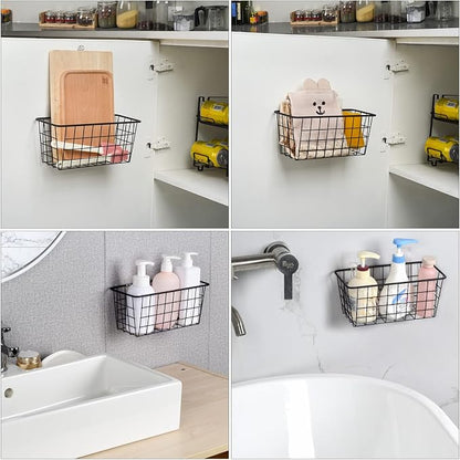 Toplife Adhesive Hanging Wall Baskets, Kitchen Cabinet Door Organizer 2 Pack | - Image 6