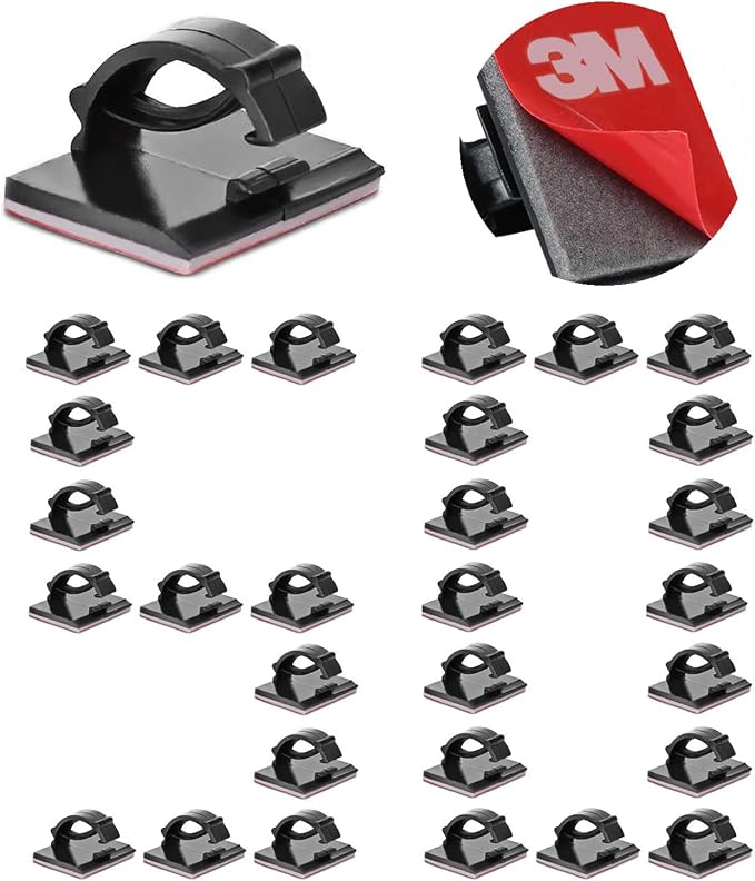 Cable Clips Self with 3M Adhesive Cord Organizer, Wire Holder Clamp Management by EtoBesy