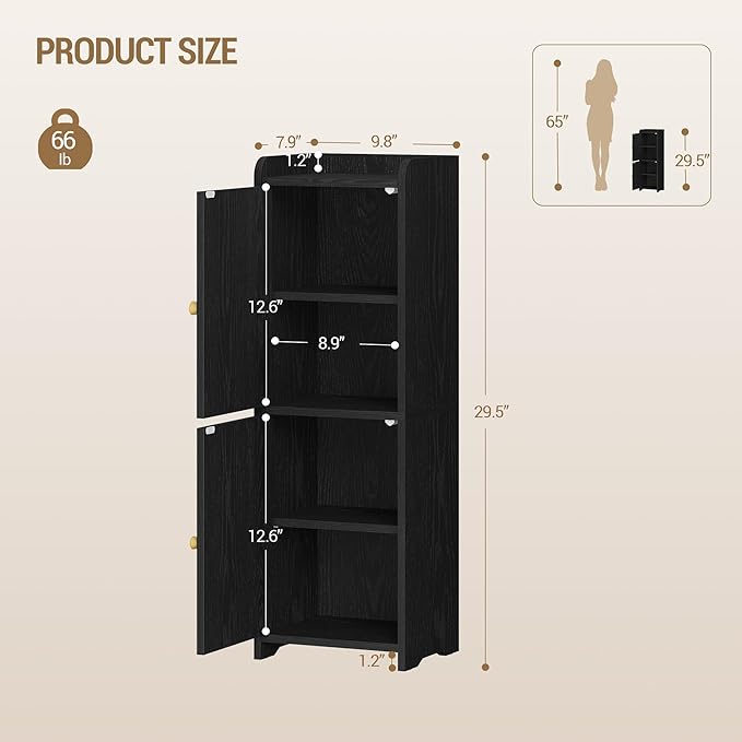Hzuaneri Bathroom Storage Cabinet, Small Corner Floor Cabinet - Image 2