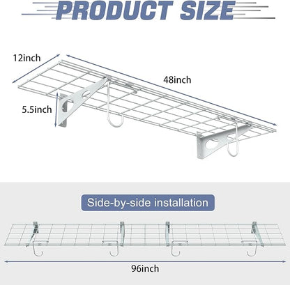WALMANN 2-Pack Garage Wall Shelves, 1 x 4 ft/12 * 48 inch Wall Mounted Storage - Image 4