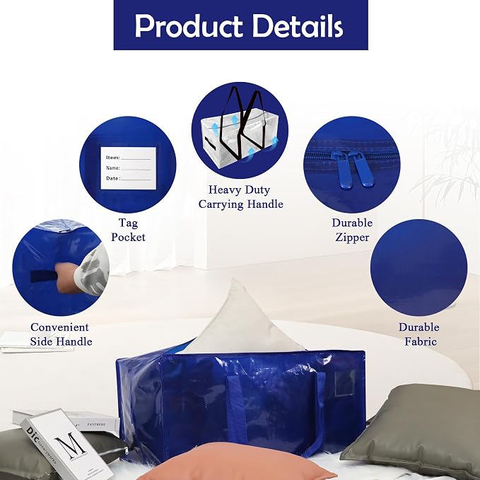 6 Pack Heavy Duty Extra Large Moving Bags - Image 3