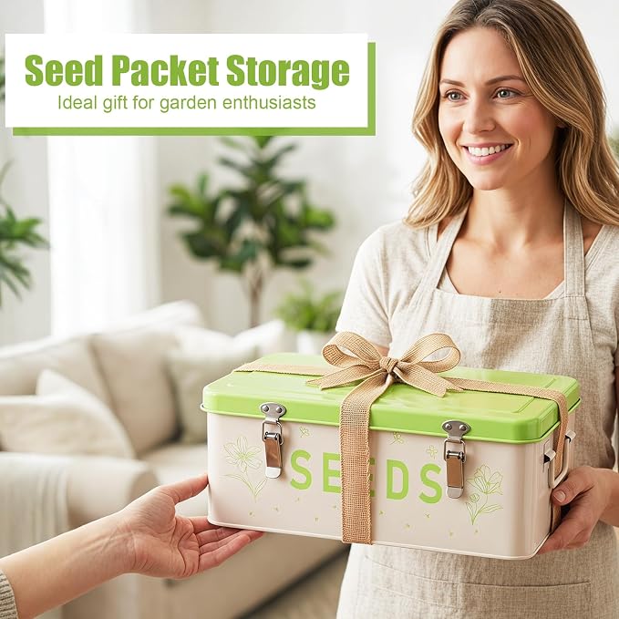 Seed Storage Organizer Box – Large Metal Seed Box - Image 5