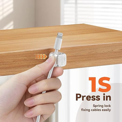 6Pack Rotatable Cord Organizer, Spring Cable Clips Desk Cable Management Cord - Image 5