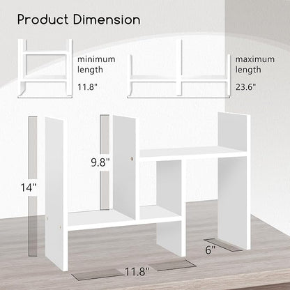 Jerry & Maggie Desktop Organizer Office Storage Rack Adjustable Wood Display - Image 2