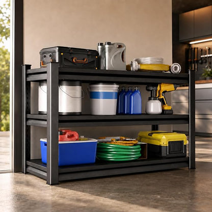 SAWJEC 39" H x 48" W x 18" D Heavy Duty Garage Storage Shelves | 3 Tier Metal by SAWJEC