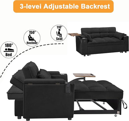 hansones ​66" Multi-Functional Pull-Out Sofa Bed - Image 4
