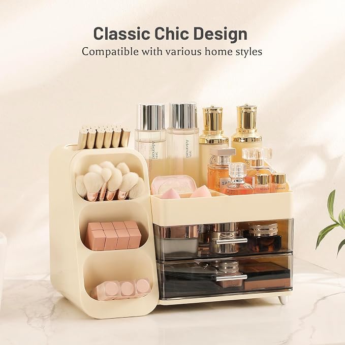 Aveniee Makeup Organizer with Drawers, Large Bathroom Countertop Storage - Image 4