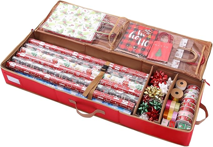 Sattiyrch Gift Wrapping Paper Storage containers, 600D Oxford Fabric Christmas by Sattiyrch
