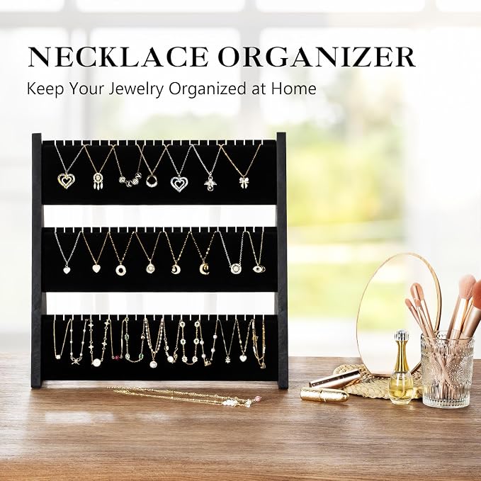 Necklace Organizer, 3-Tier Necklace Holder Jewelry Organizer Stand - Image 6