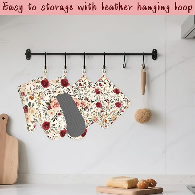 Spring Flowers Silicone Oven Mitts and Pot Holders - Image 5