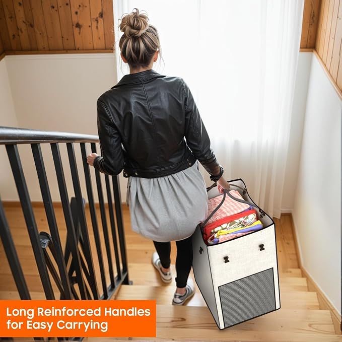 160L Laundry Hamper with Lid, Rolling Laundry Basket with Wheels, Large & Tall - Image 7