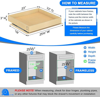 WelFurGeer Heavy-Duty Plywood Pull-Out Cabinet Drawers, Smooth Slide-Out Shelves - Image 3
