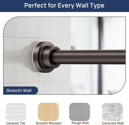 ENJOYBASICS 2 Pack Tension Curtain Rod, 32-54" Adjustable, Bronze | Secure Hold - Image 4