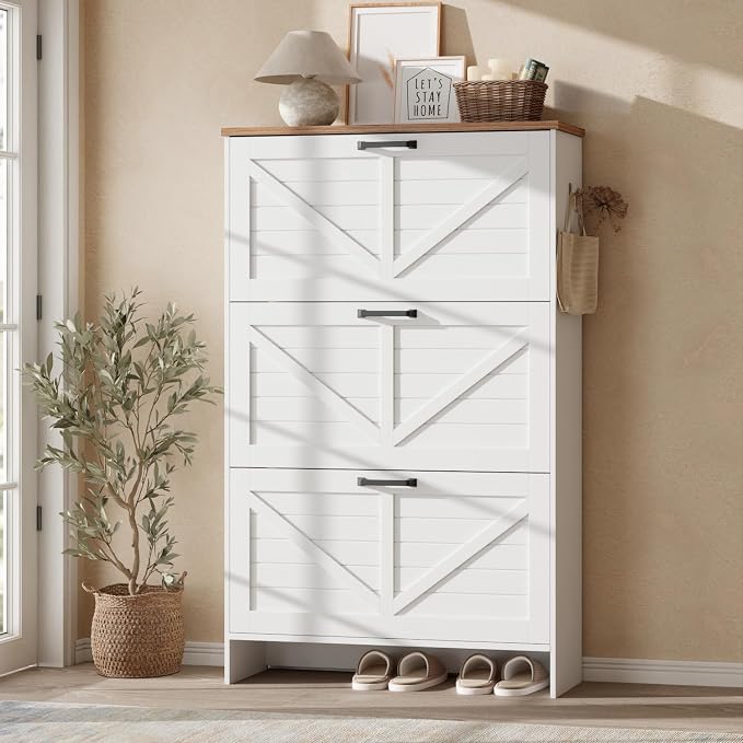 Nicetree Shaker Barn Door Shoe Cabinet by Nicetree