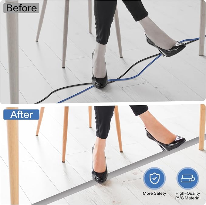 Floor Cord Cover Self Adhesive Cord Hider Floor Extension Cord Covers - Image 5