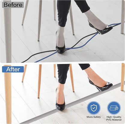Floor Cord Cover Self Adhesive Cord Hider Floor Extension Cord Covers - Image 5