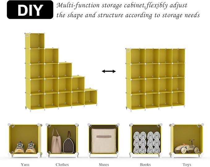 AWTATOS Cube Storage Organizer, Closet Organizers Storage Shelf, 16 Cube | DIY - Image 6