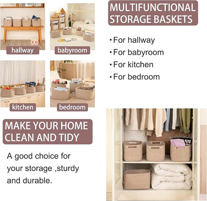 OIAHOMY 4 Pack Storage Baskets for Organizing, Cube Storage Bins for Shelves - Image 6