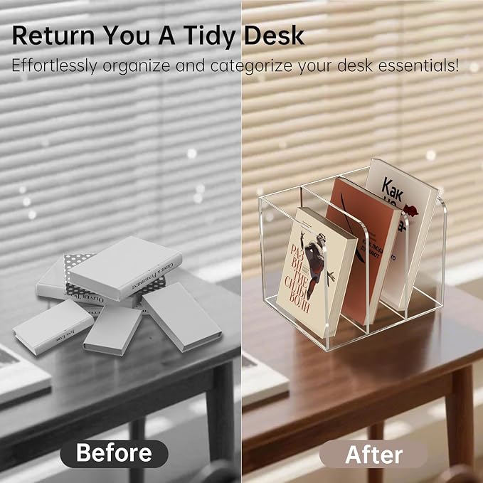 Acrylic Desk Organizer Book Organizer, Magazine File Holder, Vertical File - Image 6