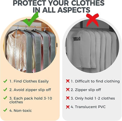 10 Pcs 40" Garment Bags for Hanging Clothes, Garment Bags Shoulder Covers - Image 5