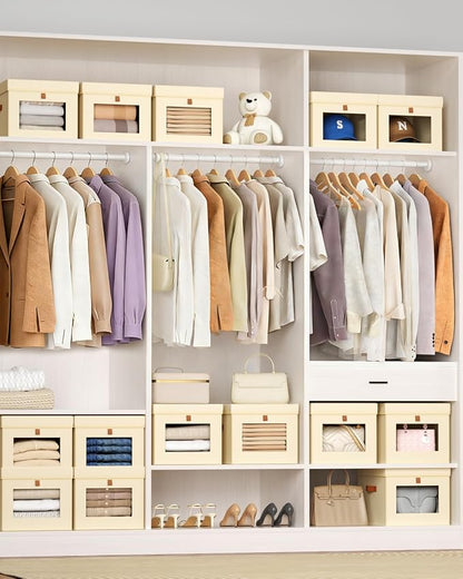Homsorout Storage Bins with Lid – Closet Organizer with Side Opening and Clear - Image 3