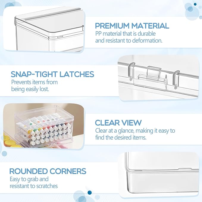 Jetec 6 Pieces Mini Plastic Clear Beads Storage Containers Box - Image 3