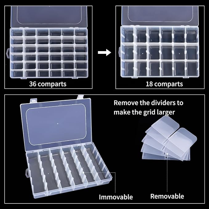 2 Pack Clear Bead Organizer Tackle Box - Image 4