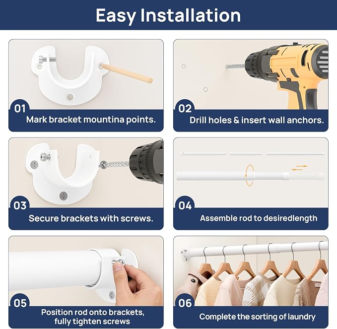ENJOYBASICS 17-80" Heavy Duty Closet Rod - Image 8