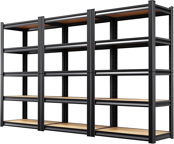3 Pack Garage Shelving Heavy Duty 5-Tier Storage Shelves, Adjustable Shelving by AOAORGG