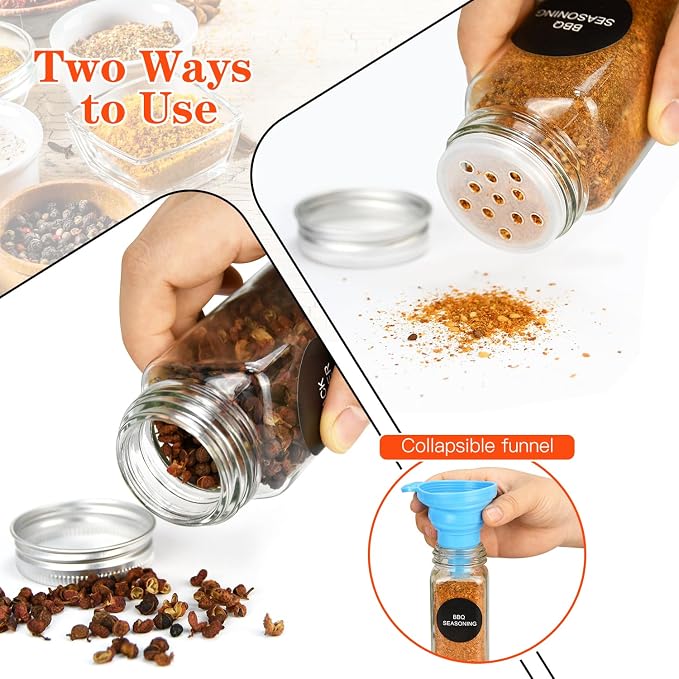 DkOvn 24pcs Glass Spice Jars, 4oz Empty Spice Jars - Image 3