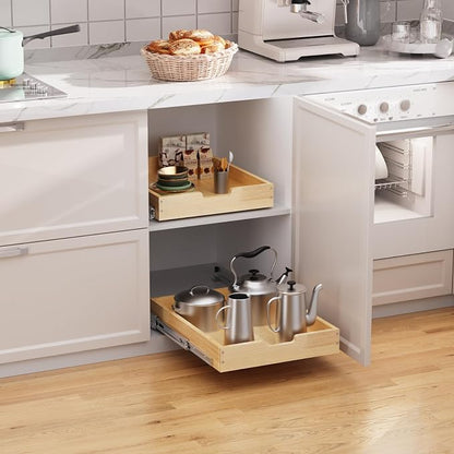 Wood Pull Out Cabinet Organizer 11" W x 21" D, - Image 4