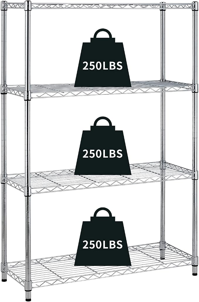 NChanmar 4 Tier Wire Shelving Unit Storage Shelves Shelf Organizer 54"x36"x14" by NChanmar