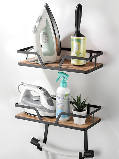 Ironing Board Hanger, 2-Layer Iron Holder Wall Mounted | Laundry Room Decor by DAOUN