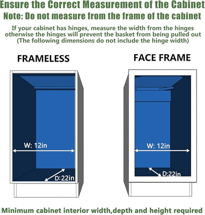 LOVMOR Pull Out Cabinet Organizer 11½" W x 21½" D, Kitchen Cabinet Pull Out - Image 4