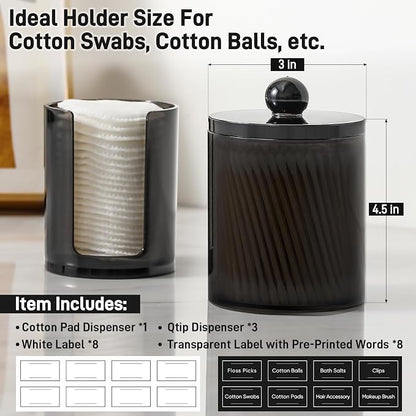 4 Pcs, Acrylic Qtip Holder Dispenser - Image 3