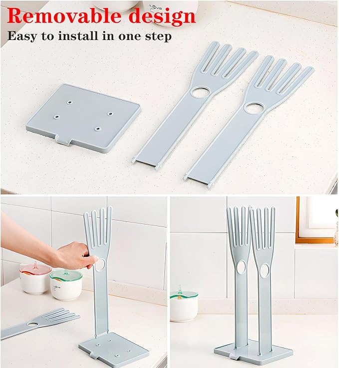 2 PCS Kitchen Glove Holder Kitchen Glove Stand Holder Rubber Glover Drying - Image 4