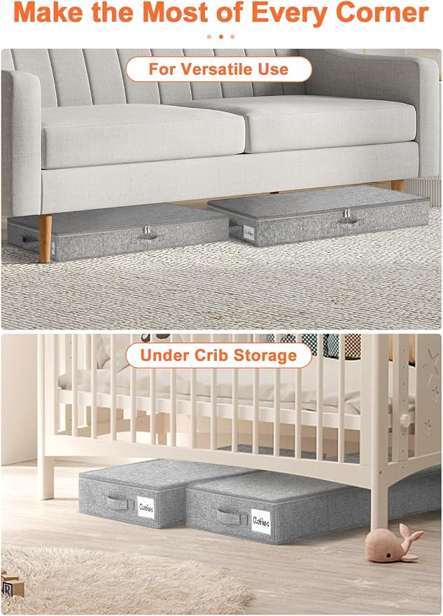 punemi Low Profile Under Bed Storage, 5 inches High Underbed Storage Containers - Image 4