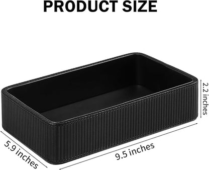 PU Leather Valet Tray Organizer, Small Nightstand Organizer Bedside Desktop - Image 7