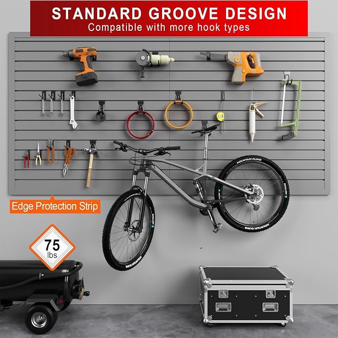4'H x 8'W Slatwall Panel Garage Wall Organizer - Image 5