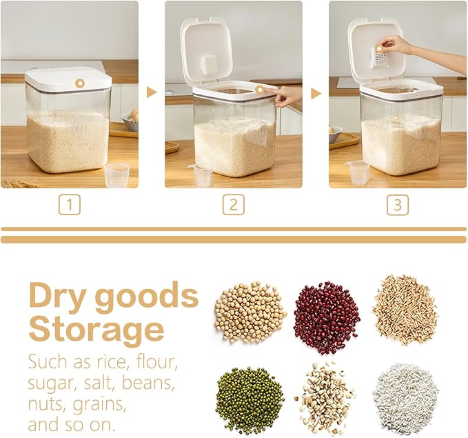 Flour Container 20LBS - 10 L /10.5 QT /10 KG - Rice Container Storage Food - Image 2
