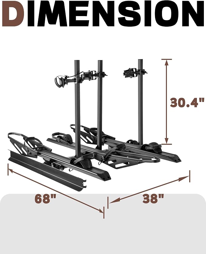 Young 250LBS. Capacity Foldable Aluminum 3-Ebike Rack - Image 9