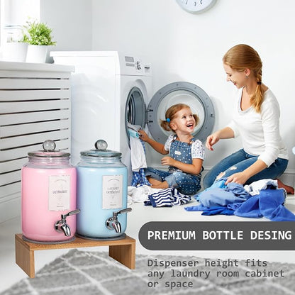 2 Pack Glass Laundry Detergent Dispenser, Sturdy glass Fabric Softener Dispenser - Image 6