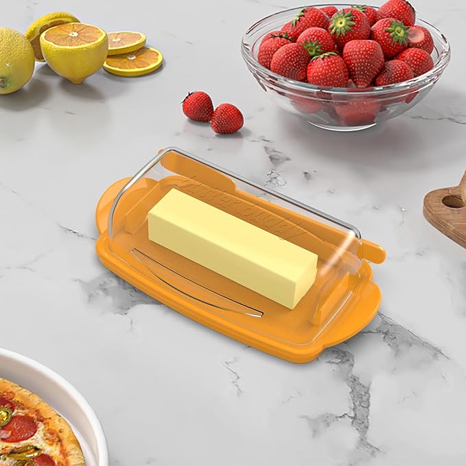Butter Dishes with Lid for Countertop Refrigerator, Non-Slip Bottom Butter - Image 2