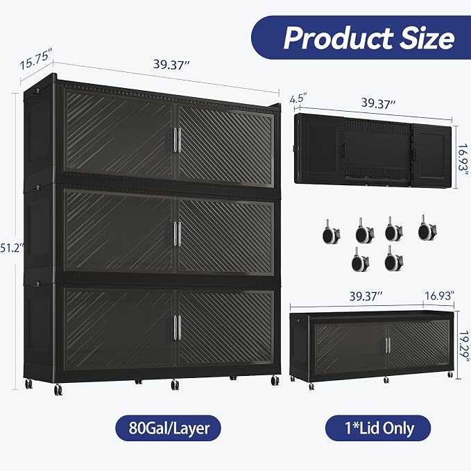 240 Gallon Extra Large Collapsible Storage Bin - Image 2