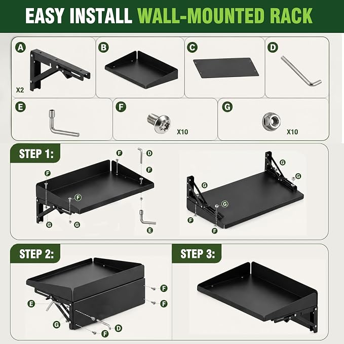 ULIBERMAGNET Magnetic Folding Shelf, 40LBS Heavy Duty Magnetic Mounted Rack - Image 2