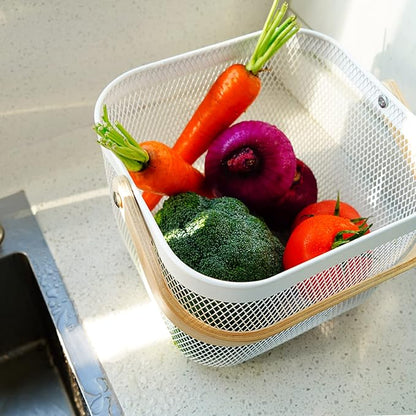 Metal Mesh Steel Harvest Basket, Wire Garden Basket - Image 8