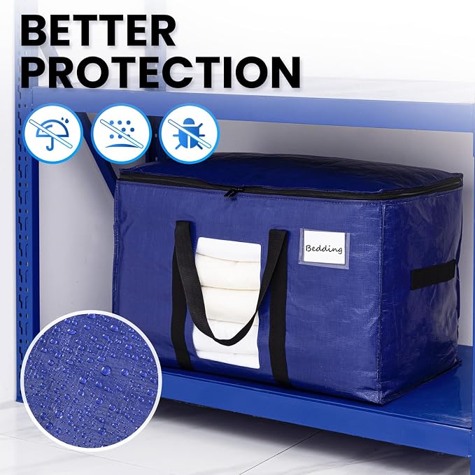 TAILI 2 Pack Dark Blue Extra Large Moving Bags, Heavy Duty Totes - Image 7