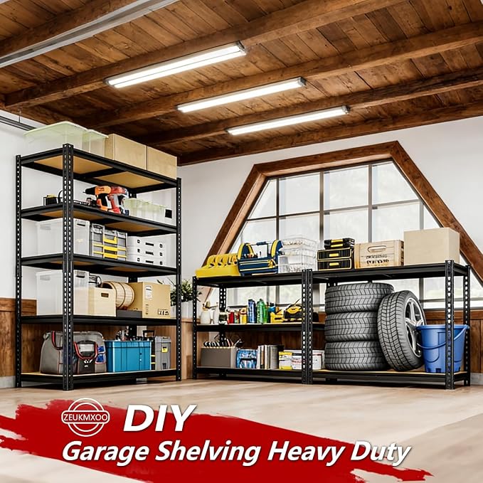 Heavy Duty Garage Shelving, 5-Tier Garage Storage Shelves, 2400LBS Storage - Image 7